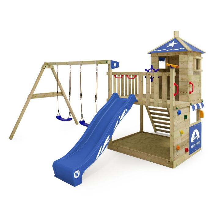 Aire de jeux en bois avec toboggan Smart Cabana