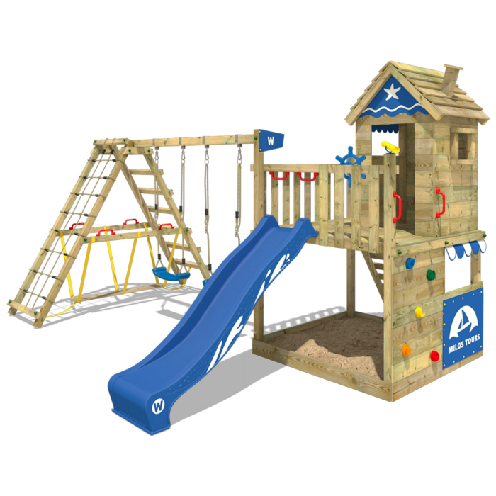 Aire De Jeux Avec Toboggan Et Balancoire Smart Shell Wickey Fr