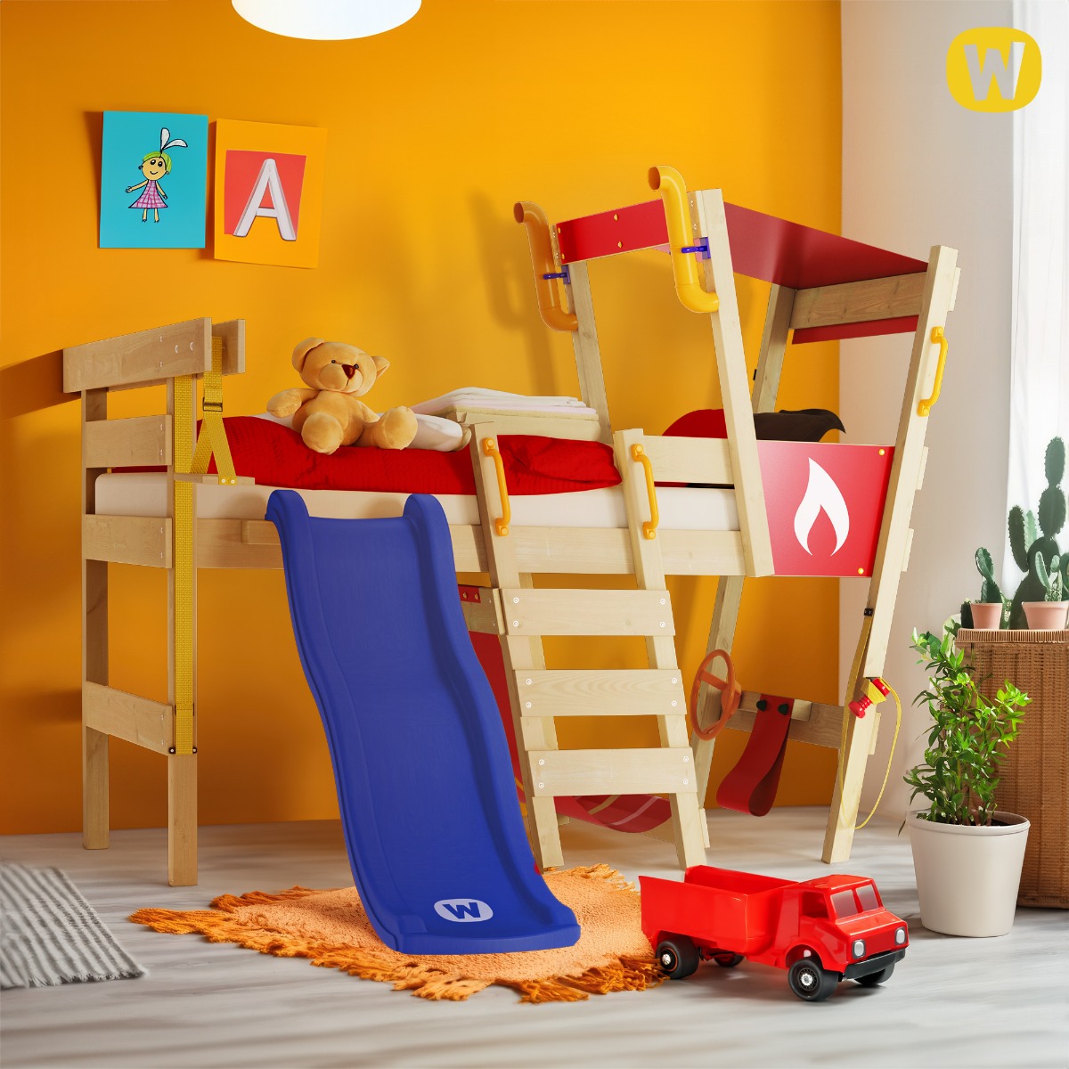 Lit mezzanine Wickey CrAzY Smoky avec toboggan 630760_k